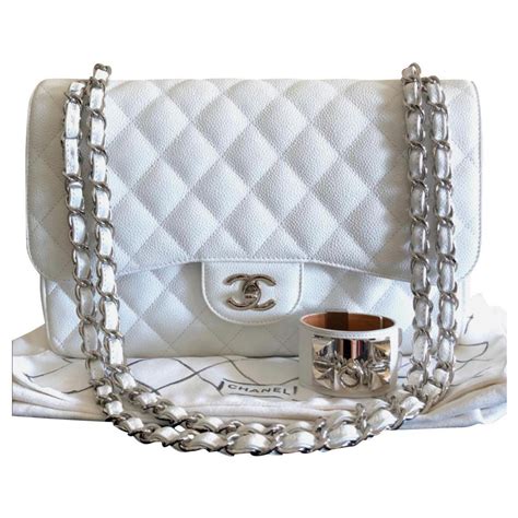 white chanel bag classic|classic chanel bag price.